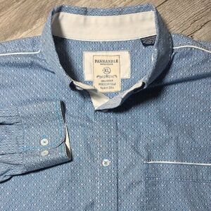 Panhandle | Slim "Rough Stock" Long-sleeve Button-down Western Shirt Sz XL